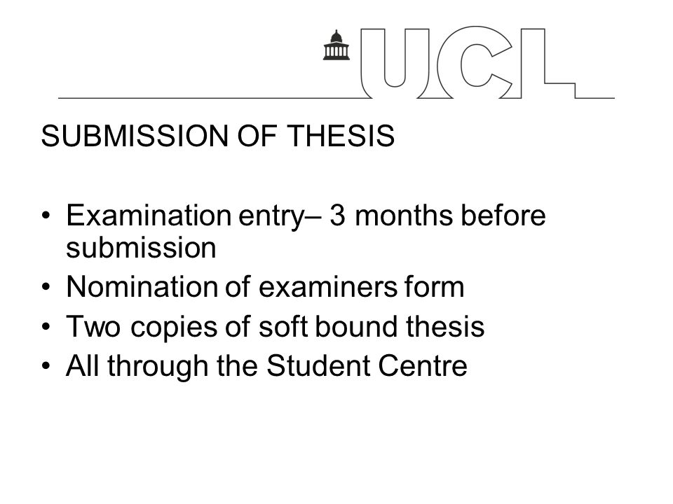 Submitting your thesis for examination